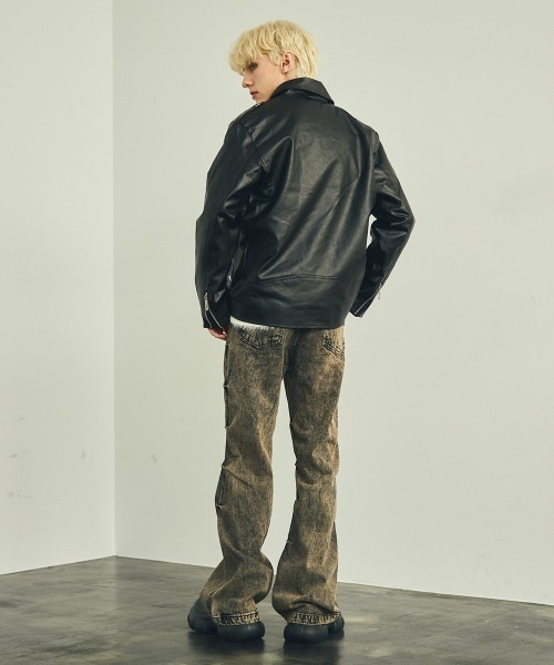 【セール】合成皮革ダブルライダースジャケット（ライダースジャケット）｜Shoowtime（ショウタイム）