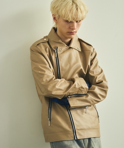 【セール】合成皮革ダブルライダースジャケット（ライダースジャケット）｜Shoowtime（ショウタイム）