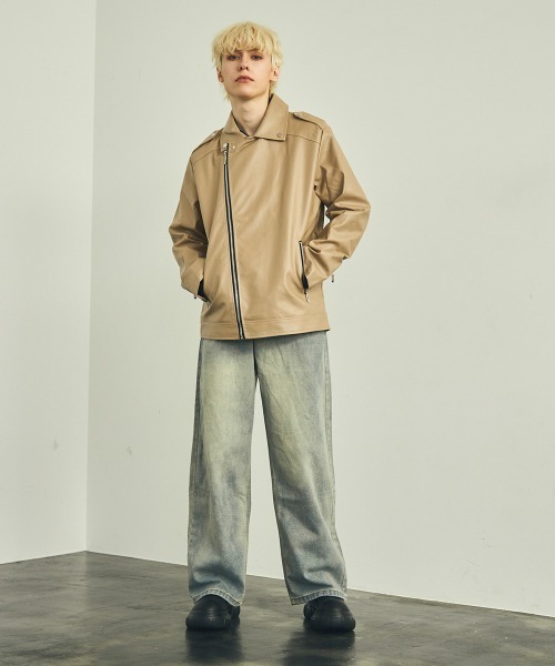 【セール】合成皮革ダブルライダースジャケット（ライダースジャケット）｜Shoowtime（ショウタイム）