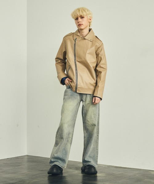 【セール】合成皮革ダブルライダースジャケット（ライダースジャケット）｜Shoowtime（ショウタイム）