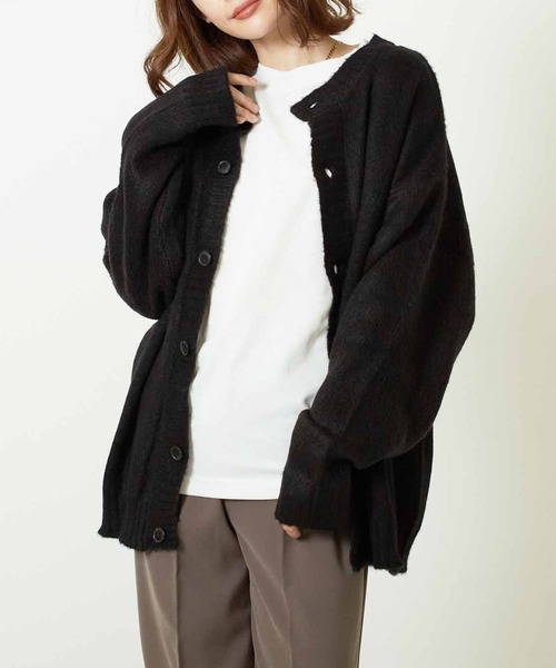 Bling Leads(ブリングリーズ)の「【Bling leads】2wayクルーネックモヘアタッチカーディガン(カーディガン/ボレロ・レディース・ブラック/マスタード/ライトグレー/グリーン・M/L)」の6枚目の写真