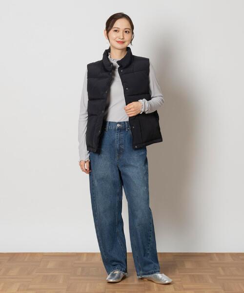 Right-on(ライトオン)の「HONEYSUCKLE ROSE(ハニーサックルローズ)【レディース】中綿ベスト(ダウンベスト・レディース・グリーン/ブラック・M/L/XL)」の13枚目の写真