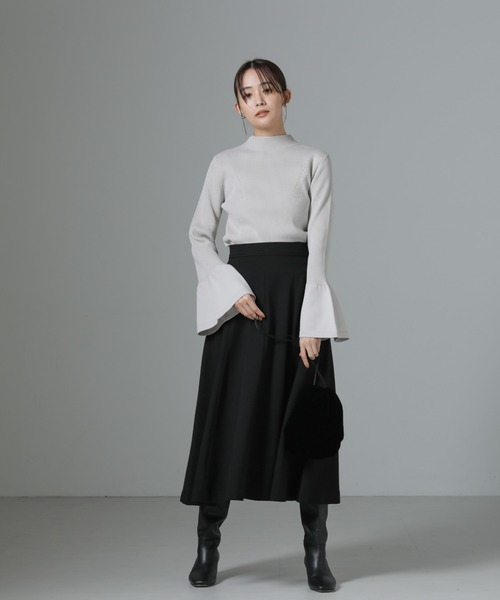 NANO universe(ナノユニバース)の「8パネルダンボールニットフレアスカート(スカート・レディース・モカ/ボルドー/ブラック・FREE)」の22枚目の写真