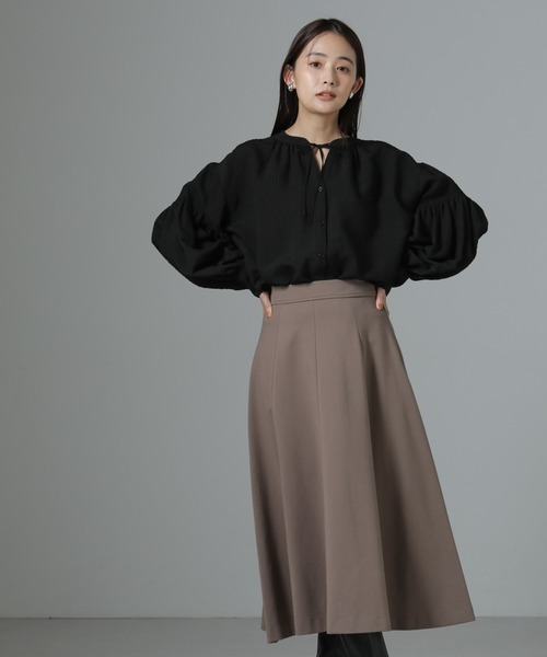 NANO universe(ナノユニバース)の「8パネルダンボールニットフレアスカート(スカート・レディース・モカ/ボルドー/ブラック・FREE)」の10枚目の写真