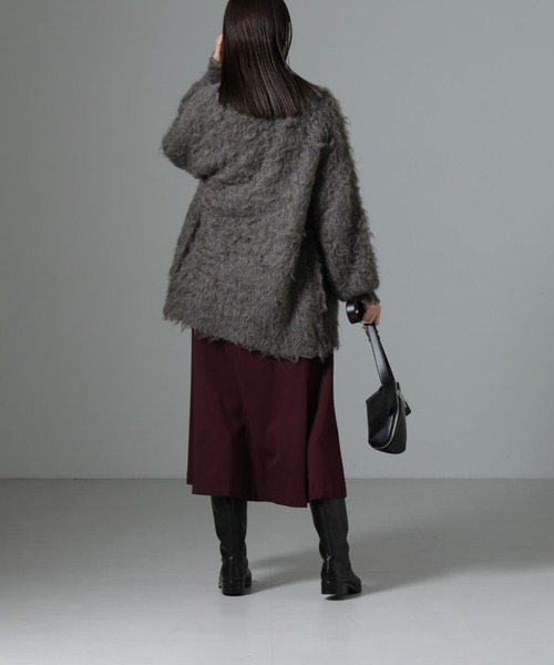 NANO universe(ナノユニバース)の「8パネルダンボールニットフレアスカート(スカート・レディース・モカ/ボルドー/ブラック・FREE)」の16枚目の写真