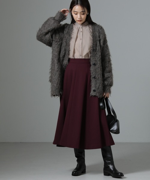 NANO universe(ナノユニバース)の「8パネルダンボールニットフレアスカート(スカート・レディース・モカ/ボルドー/ブラック・FREE)」の13枚目の写真