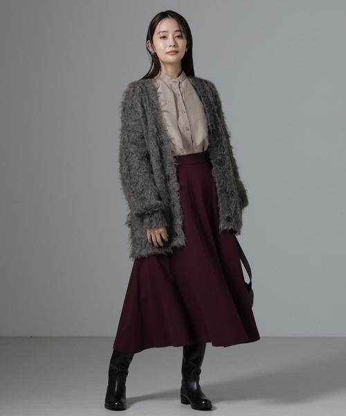 NANO universe(ナノユニバース)の「8パネルダンボールニットフレアスカート(スカート・レディース・モカ/ボルドー/ブラック・FREE)」の14枚目の写真