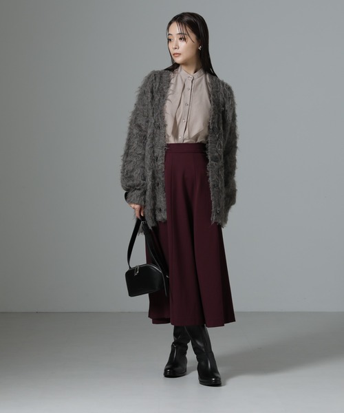 NANO universe(ナノユニバース)の「8パネルダンボールニットフレアスカート(スカート・レディース・モカ/ボルドー/ブラック・FREE)」の17枚目の写真