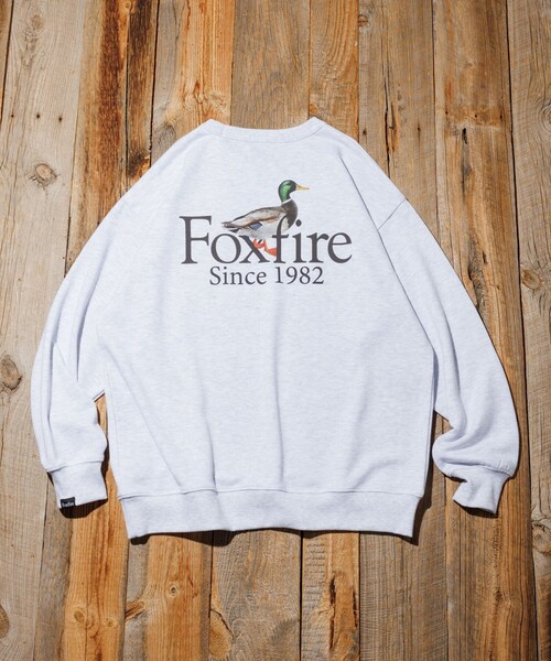 Foxfire(フォックスファイヤー)の「Foxfire/フォックスファイヤー 別注 Foxfire プリントクルーネック スウェット/カモ/バックプリント/リラックスフィット(スウェット・メンズ・チャコールグレー/ライトグレー/ネイビー・LARGE/MEDIUM)」の15枚目の写真