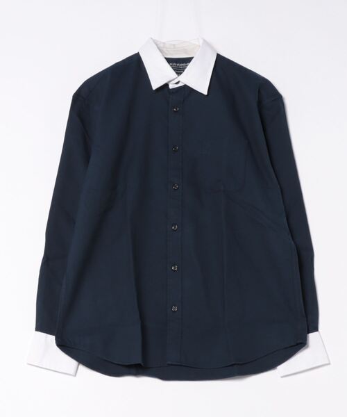 Blue Standard (ブルースタンダード)の「【BLUE STANDARD/ブルースタンダード】リラックスフィット 楽ケア オックス レギュラーカラーシャツ クレリックシャツ イージーケア ピンポイント防汚加工 時短シャツ(シャツ/ブラウス・メンズ・ブルー系その他2/ネイビー/スミクロ/チャコールグレー/ホワイト・LARGE/MEDIUM/X-LARGE)」の7枚目の写真
