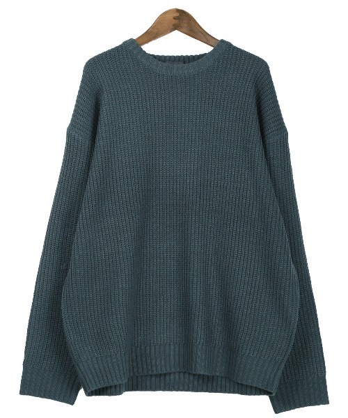 LUXSTYLE（ラグスタイル）の「畦編みクルーネックニット（ニット/セーター・メンズ・ベージュ/ワインレッド/ブルー系その他/グリーン系その他/イエロー系その他/ブルーグレー/ブラック/オレンジ系その他/グレー・L/M）」の15枚目の写真