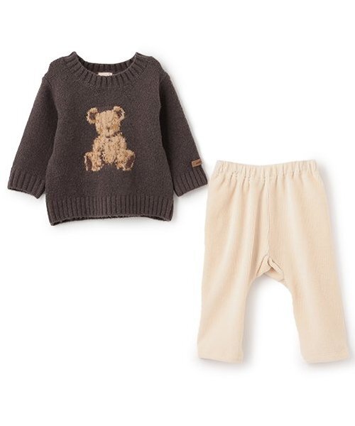 petit main(プティマイン)の「モチーフニットセット(その他ベビーウェア・キッズ・アイボリー/レッド/ネイビー・80cm/70cm)」の2枚目の写真