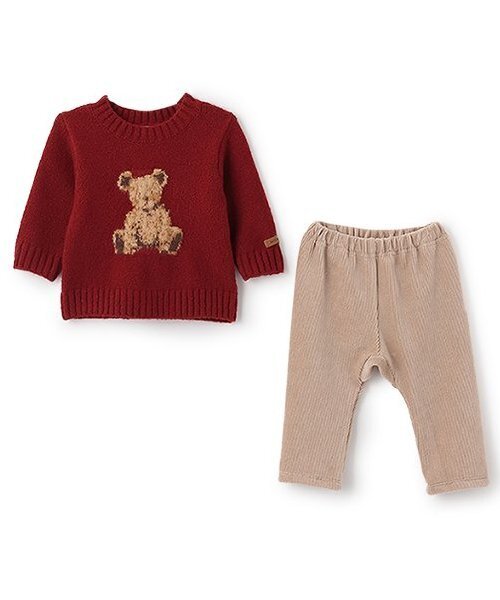 petit main(プティマイン)の「モチーフニットセット(その他ベビーウェア・キッズ・アイボリー/レッド/ネイビー・80cm/70cm)」の3枚目の写真