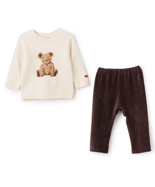 petit main(プティマイン)の「モチーフニットセット(その他ベビーウェア・キッズ・アイボリー/レッド/ネイビー・80cm/70cm)」の1枚目の写真