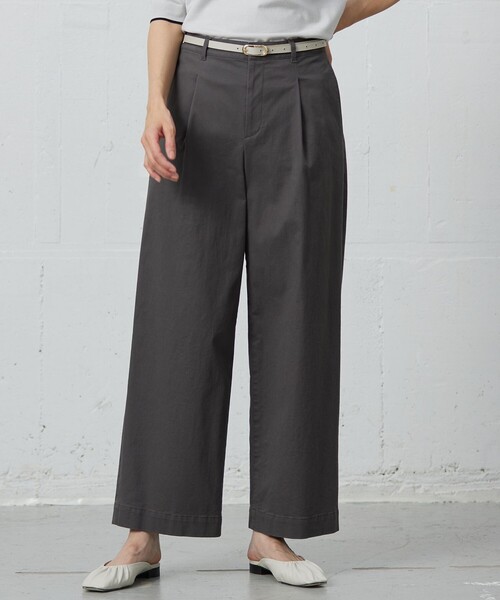 J.PRESS Ladies(J.プレス レディス)の「【洗える】20チノストレッチ ワイドパンツ(その他パンツ・レディース・ベージュ系/グレー系/ホワイト系・XS/S)」の2枚目の写真
