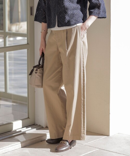 J.PRESS Ladies(J.プレス レディス)の「【洗える】20チノストレッチ ワイドパンツ(その他パンツ・レディース・ベージュ系/グレー系/ホワイト系・XS/S)」の3枚目の写真