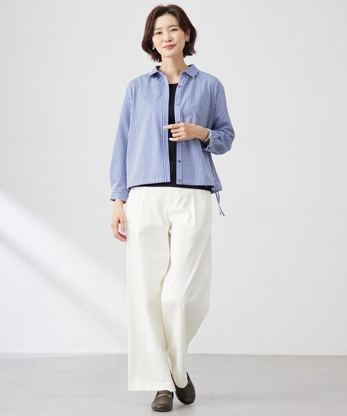 J.PRESS Ladies(J.プレス レディス)の「【洗える】20チノストレッチ ワイドパンツ(その他パンツ・レディース・ベージュ系/グレー系/ホワイト系・XS/S)」の6枚目の写真