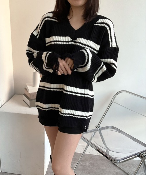 専用 クラッシュボーダーセーター HYSTERIC GLAMOUR（ヒステリックグラマー）の「CRUSH ON YOU