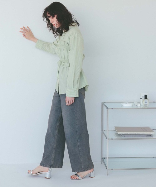 titivate（ティティベイト）の「サッカーストライプシャーリングビスチェ（チューブトップ・レディース・ブラック/ホワイト/ブルー系その他/グリーン系その他・FREE）」の8枚目の写真