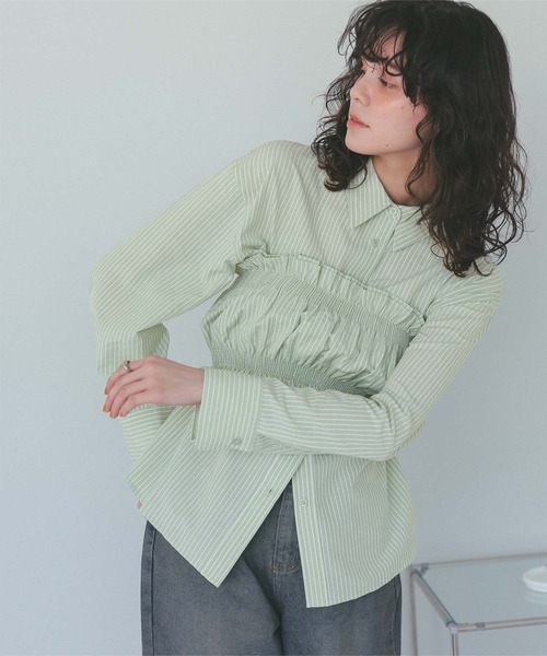 titivate（ティティベイト）の「サッカーストライプシャーリングビスチェ（チューブトップ・レディース・ブラック/ホワイト/ブルー系その他/グリーン系その他・FREE）」の13枚目の写真