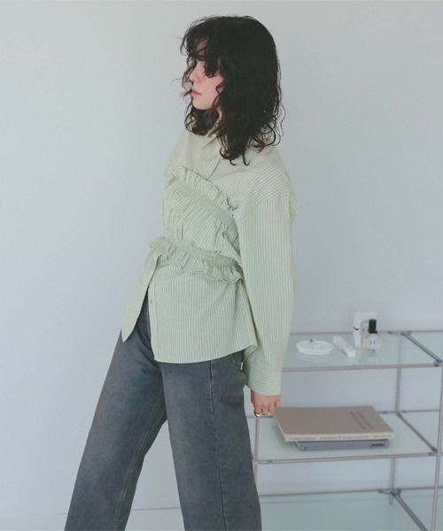 titivate（ティティベイト）の「サッカーストライプシャーリングビスチェ（チューブトップ・レディース・ブラック/ホワイト/ブルー系その他/グリーン系その他・FREE）」の15枚目の写真