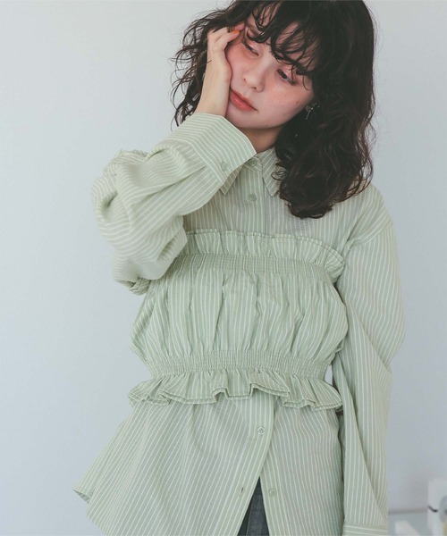 titivate（ティティベイト）の「サッカーストライプシャーリングビスチェ（チューブトップ・レディース・ブラック/ホワイト/ブルー系その他/グリーン系その他・FREE）」の16枚目の写真