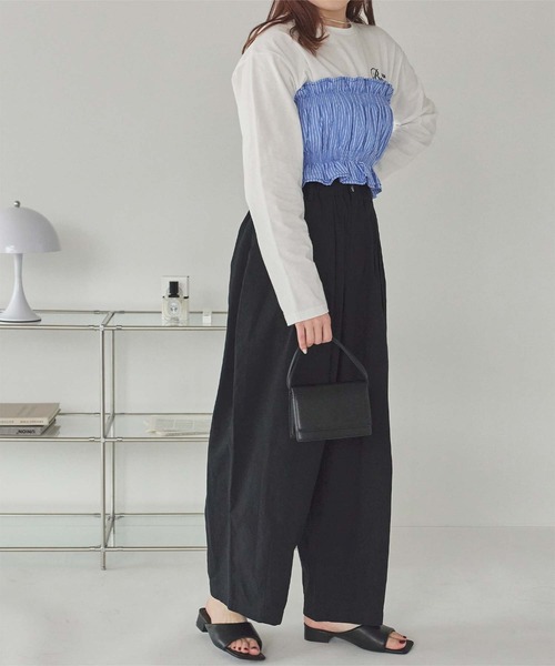 titivate（ティティベイト）の「サッカーストライプシャーリングビスチェ（チューブトップ・レディース・ブラック/ホワイト/ブルー系その他/グリーン系その他・FREE）」の21枚目の写真