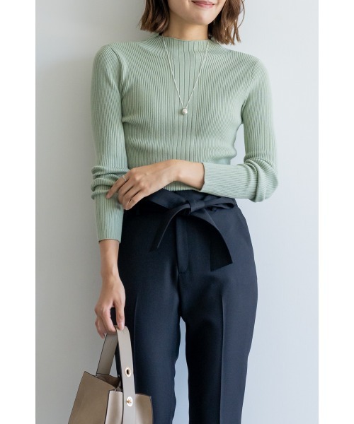 M.deux（エムドゥ）の「～ボトルネックイレリブニット～（ニット/セーター・レディース・ブラック/オフホワイト/イエロー/ライトグリーン・MEDIUM）」の3枚目の写真