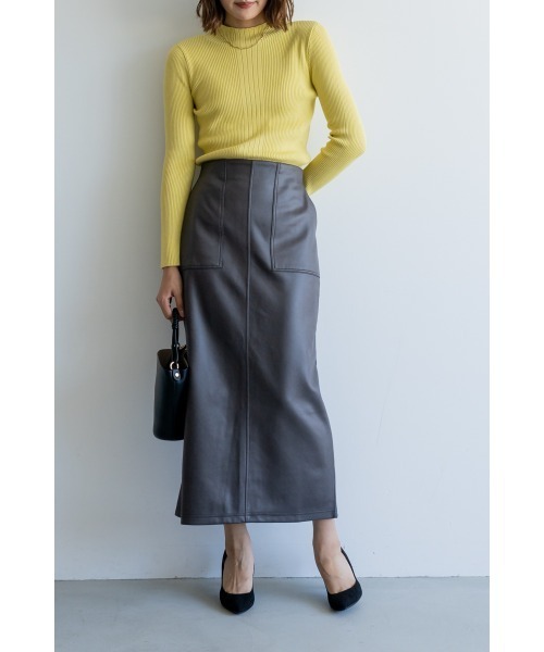 M.deux（エムドゥ）の「～ボトルネックイレリブニット～（ニット/セーター・レディース・ブラック/オフホワイト/イエロー/ライトグリーン・MEDIUM）」の13枚目の写真