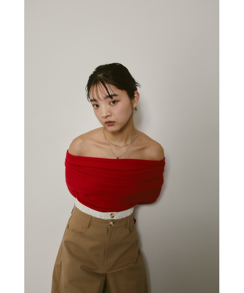 DRWCYS（ドロシーズ）の「オフショルダーニットトップス（ニット/セーター・レディース・オフホワイト/レッド/ブラック/グレー・FREE）」の19枚目の写真