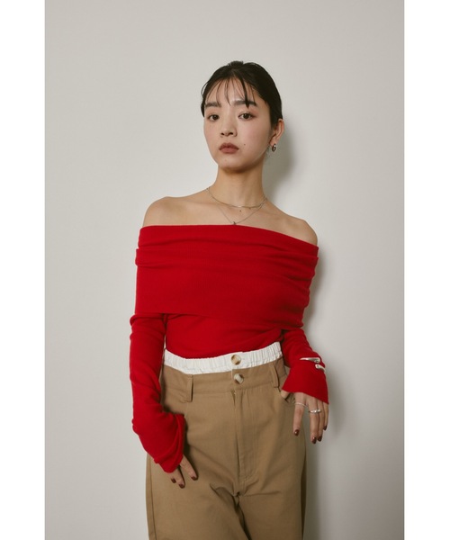 DRWCYS（ドロシーズ）の「オフショルダーニットトップス（ニット/セーター・レディース・オフホワイト/レッド/ブラック/グレー・FREE）」の17枚目の写真