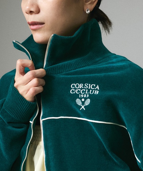 SALON adam et rope'（サロン アダム エ ロペ）の「トラックジャケット-CreamyCotton /クリーミーコットン-（カーディガン/ボレロ・レディース・オフホワイト/ブラック/グリーン・FREE）」の15枚目の写真