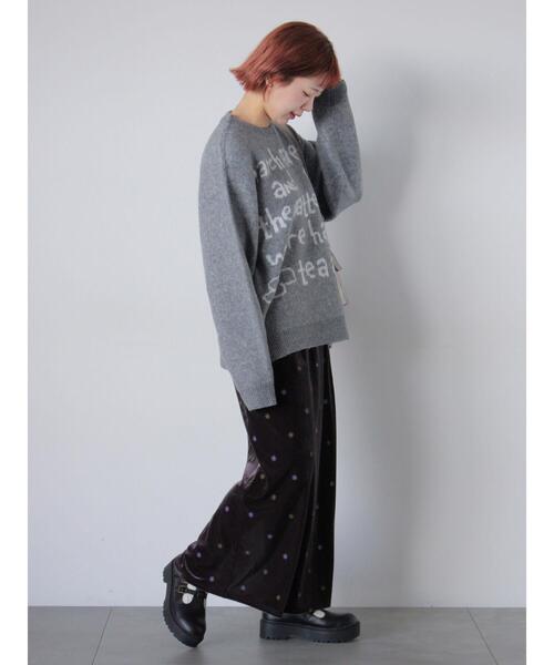 ehka sopo（エヘカソポ）の「らくがきロゴニット（ニット/セーター・レディース・ブルー/ピンク/オフホワイト/グレー・F）」の22枚目の写真