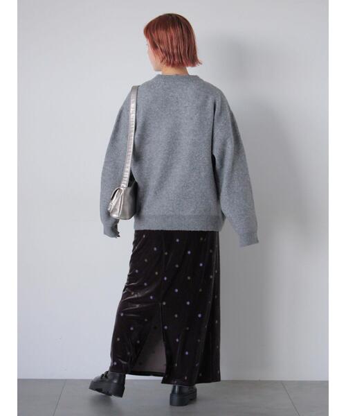 ehka sopo（エヘカソポ）の「らくがきロゴニット（ニット/セーター・レディース・ブルー/ピンク/オフホワイト/グレー・F）」の21枚目の写真