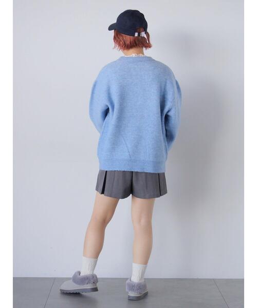 ehka sopo（エヘカソポ）の「らくがきロゴニット（ニット/セーター・レディース・ブルー/ピンク/オフホワイト/グレー・F）」の14枚目の写真