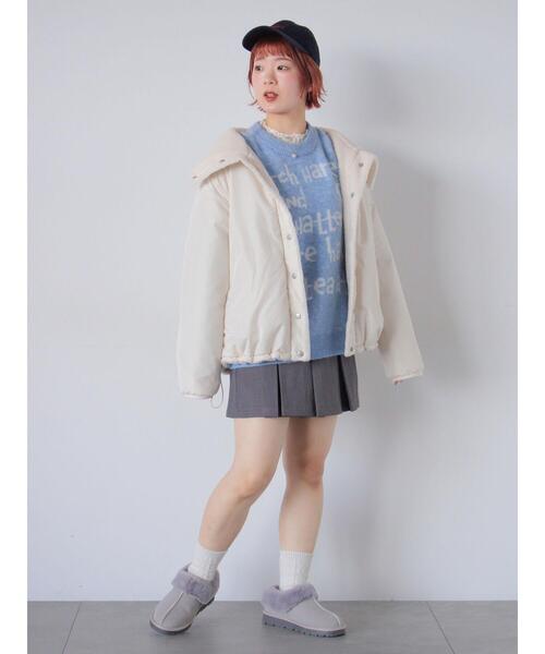 ehka sopo（エヘカソポ）の「らくがきロゴニット（ニット/セーター・レディース・ブルー/ピンク/オフホワイト/グレー・F）」の13枚目の写真