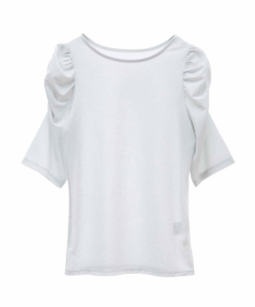 31 Sons de mode（トランテアン　ソン　ドゥ　モード）の「ギャザーラメトップス（Tシャツ/カットソー・レディース・ブラック/ピンク/ライトグレー・フリー）」の16枚目の写真