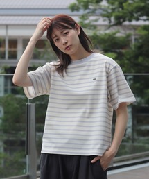 LACOSTE】半袖ラガーシャツ ボーダー柄 ワンポイントロゴ刺繍
