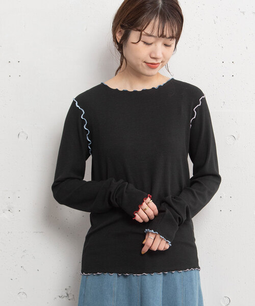 トップス Moo セール】マルチカラーメローリブトップス（Tシャツ/カットソー