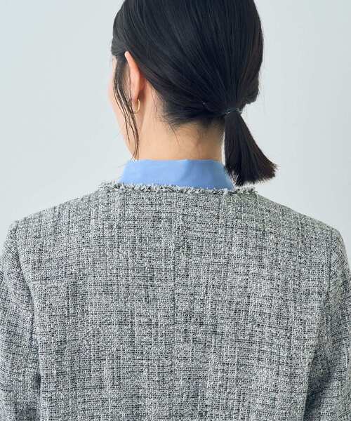 YECCA VECCA（イェッカヴェッカ）の「金釦ツイードジャケット（ノーカラージャケット・レディース・ネイビー/その他6・L/M）」の11枚目の写真