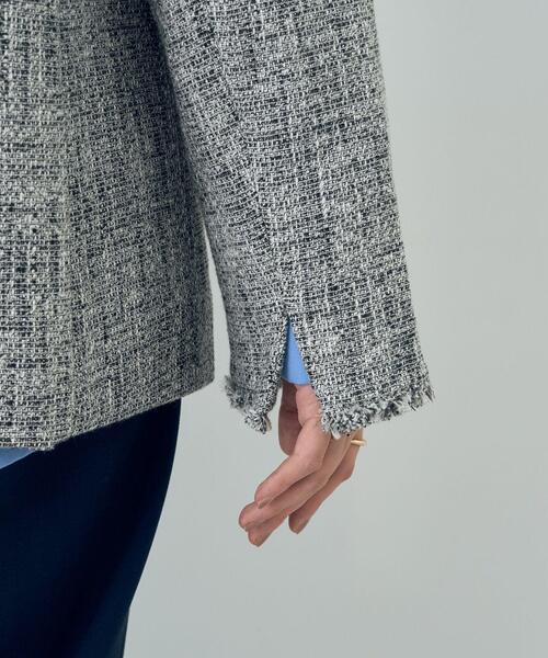 YECCA VECCA（イェッカヴェッカ）の「金釦ツイードジャケット（ノーカラージャケット・レディース・ネイビー/その他6・L/M）」の12枚目の写真
