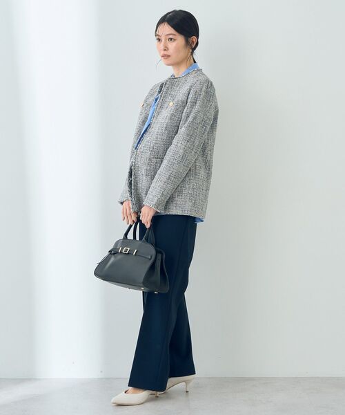 YECCA VECCA（イェッカヴェッカ）の「金釦ツイードジャケット（ノーカラージャケット・レディース・ネイビー/その他6・L/M）」の16枚目の写真