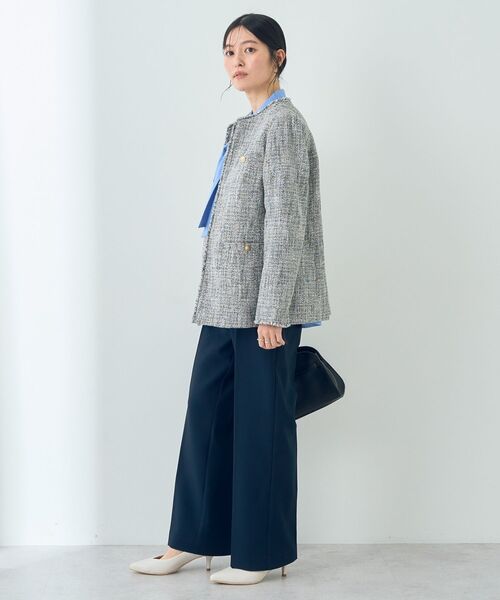 YECCA VECCA（イェッカヴェッカ）の「金釦ツイードジャケット（ノーカラージャケット・レディース・ネイビー/その他6・L/M）」の18枚目の写真