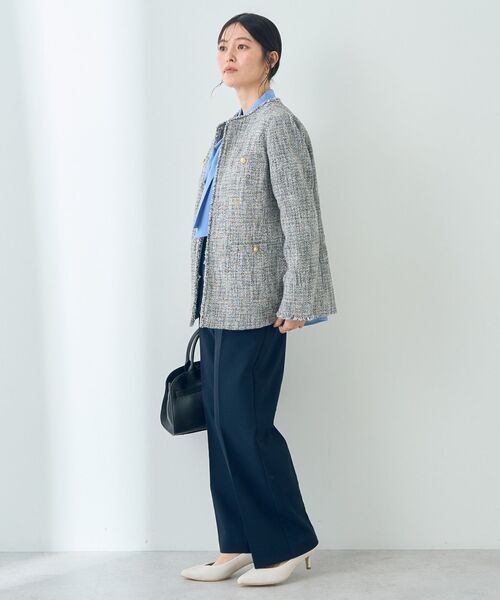 YECCA VECCA（イェッカヴェッカ）の「金釦ツイードジャケット（ノーカラージャケット・レディース・ネイビー/その他6・L/M）」の19枚目の写真