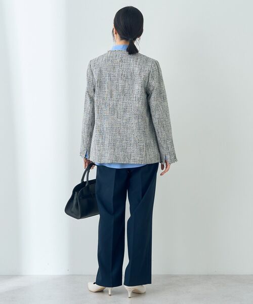 YECCA VECCA（イェッカヴェッカ）の「金釦ツイードジャケット（ノーカラージャケット・レディース・ネイビー/その他6・L/M）」の20枚目の写真