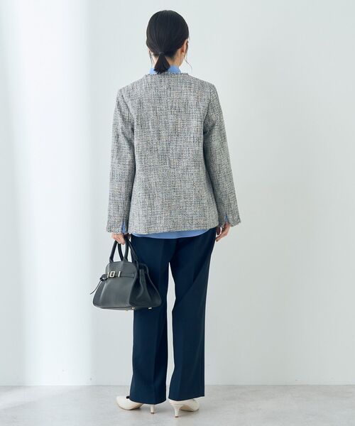 YECCA VECCA（イェッカヴェッカ）の「金釦ツイードジャケット（ノーカラージャケット・レディース・ネイビー/その他6・L/M）」の21枚目の写真