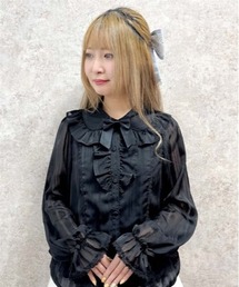 axes femme kawaii | ストライプシアーブラウス(シャツ/ブラウス)