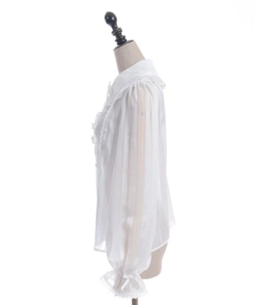 axes femme kawaii（アクシーズファムカワイイ）の「ストライプシアーブラウス（シャツ/ブラウス・レディース・ホワイト/ブラック/ピンク・MEDIUM）」の8枚目の写真