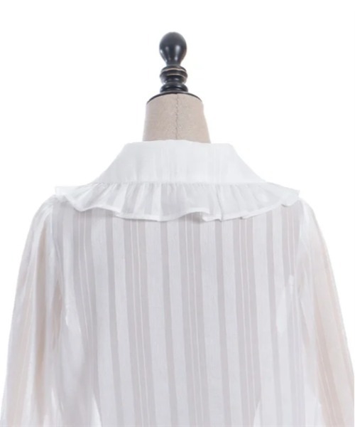 axes femme kawaii（アクシーズファムカワイイ）の「ストライプシアーブラウス（シャツ/ブラウス・レディース・ホワイト/ブラック/ピンク・MEDIUM）」の12枚目の写真