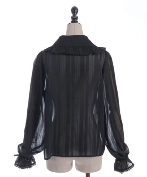 axes femme kawaii（アクシーズファムカワイイ）の「ストライプシアーブラウス（シャツ/ブラウス・レディース・ホワイト/ブラック/ピンク・MEDIUM）」の17枚目の写真